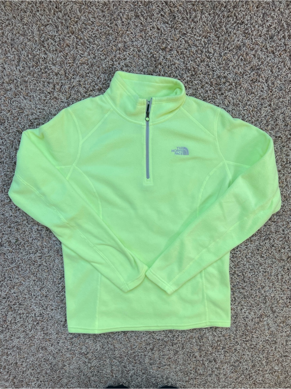 The North Face Bright Yellow Quarter-Zip Fall Outdoor Fleece Pullover Women Size